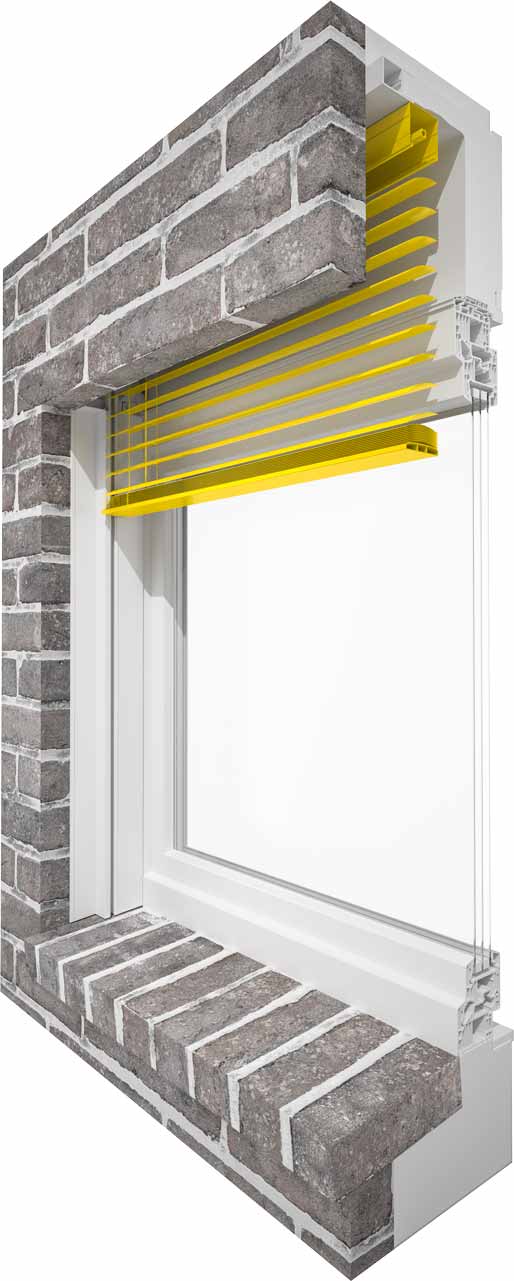 Raffstore als Klinker­variante
